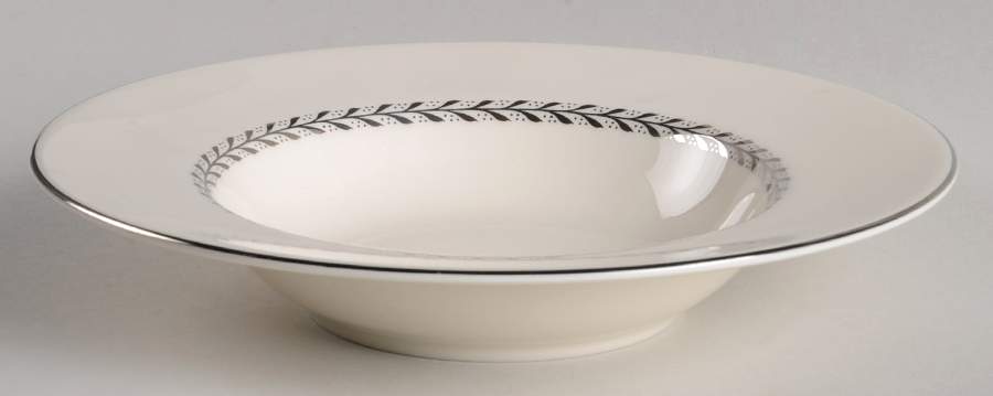 Silver Wreath Rim Soup Bowl by Pickard-1