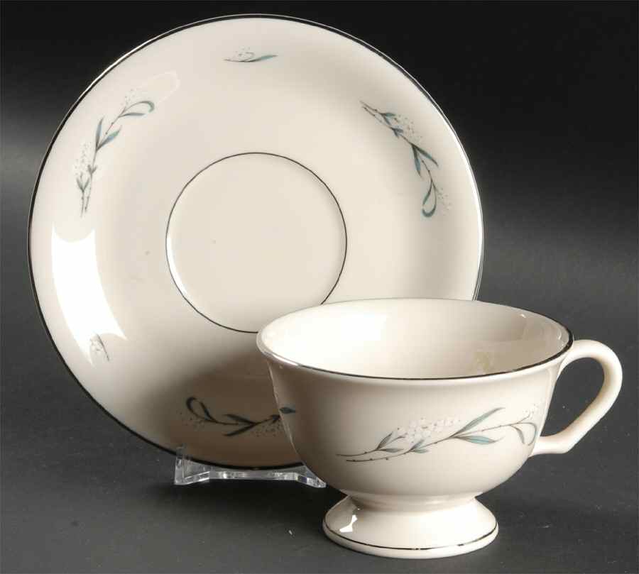 Snowberry Footed Cup & Saucer Set by Pickard-1