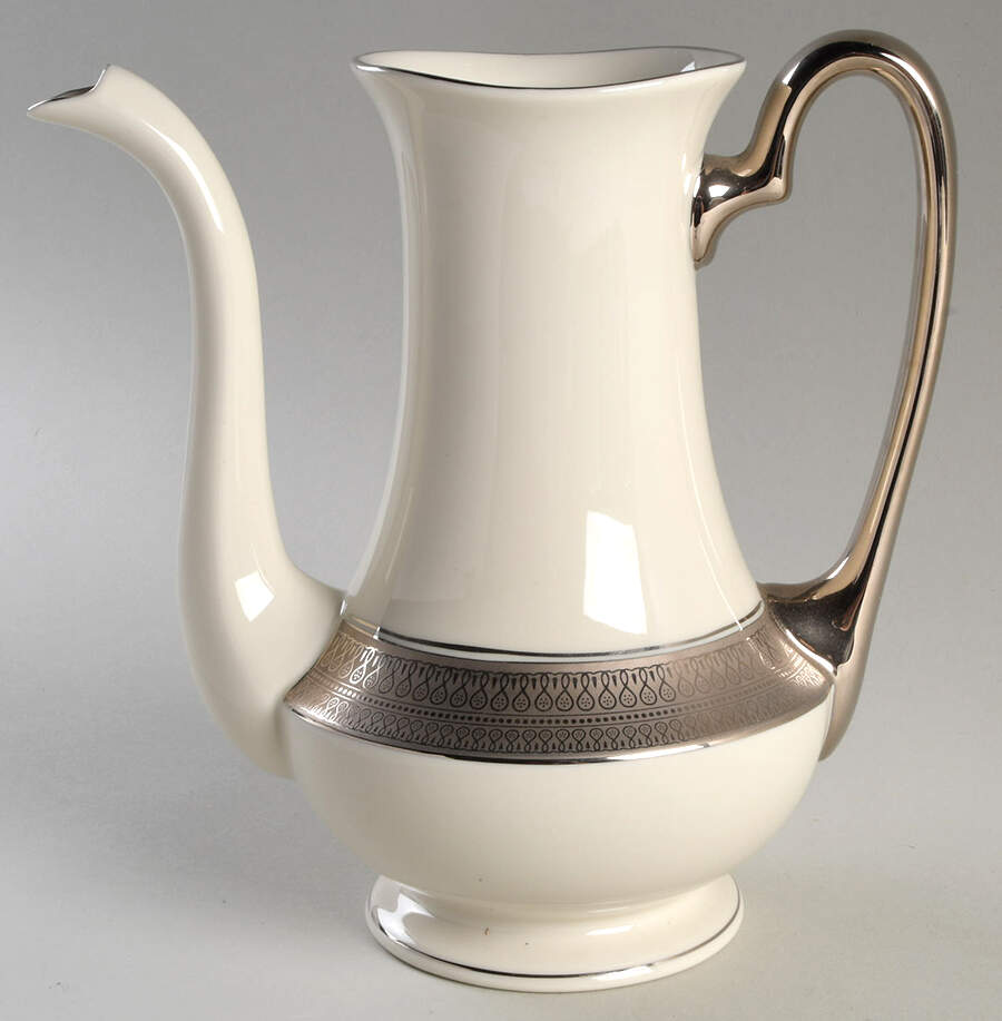 St Moritz (Ivory Background) Tea/Coffee Pot No Lid by Pickard-1