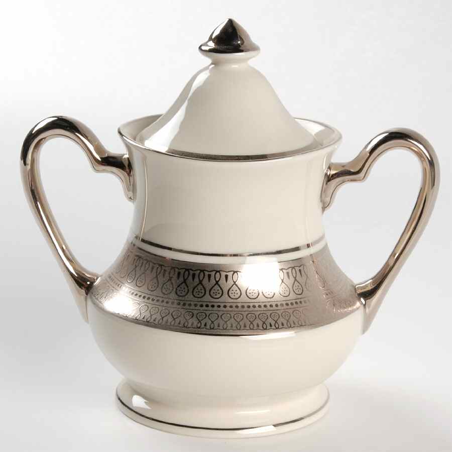 St Moritz (Ivory Background) Sugar Bowl & Lid by Pickard-1