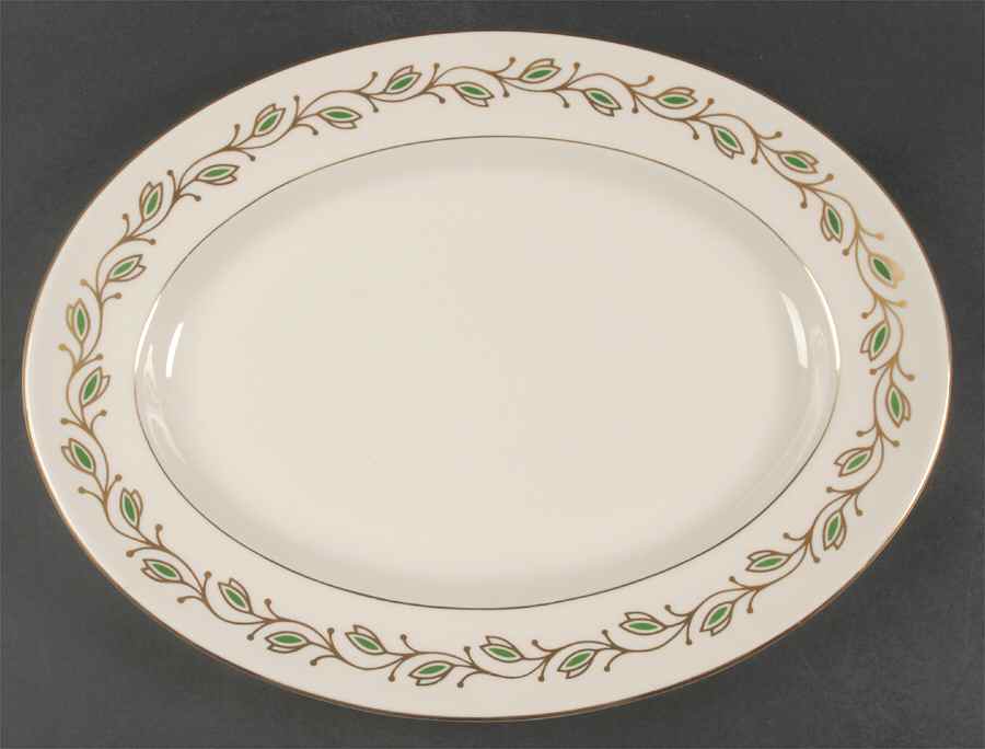 Symphony Green 15" Oval Serving Platter by Pickard-1