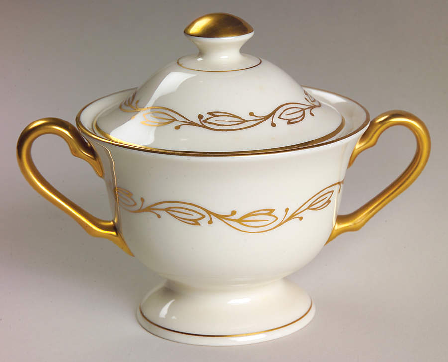 Symphony Ivory Sugar Bowl & Lid by Pickard-1