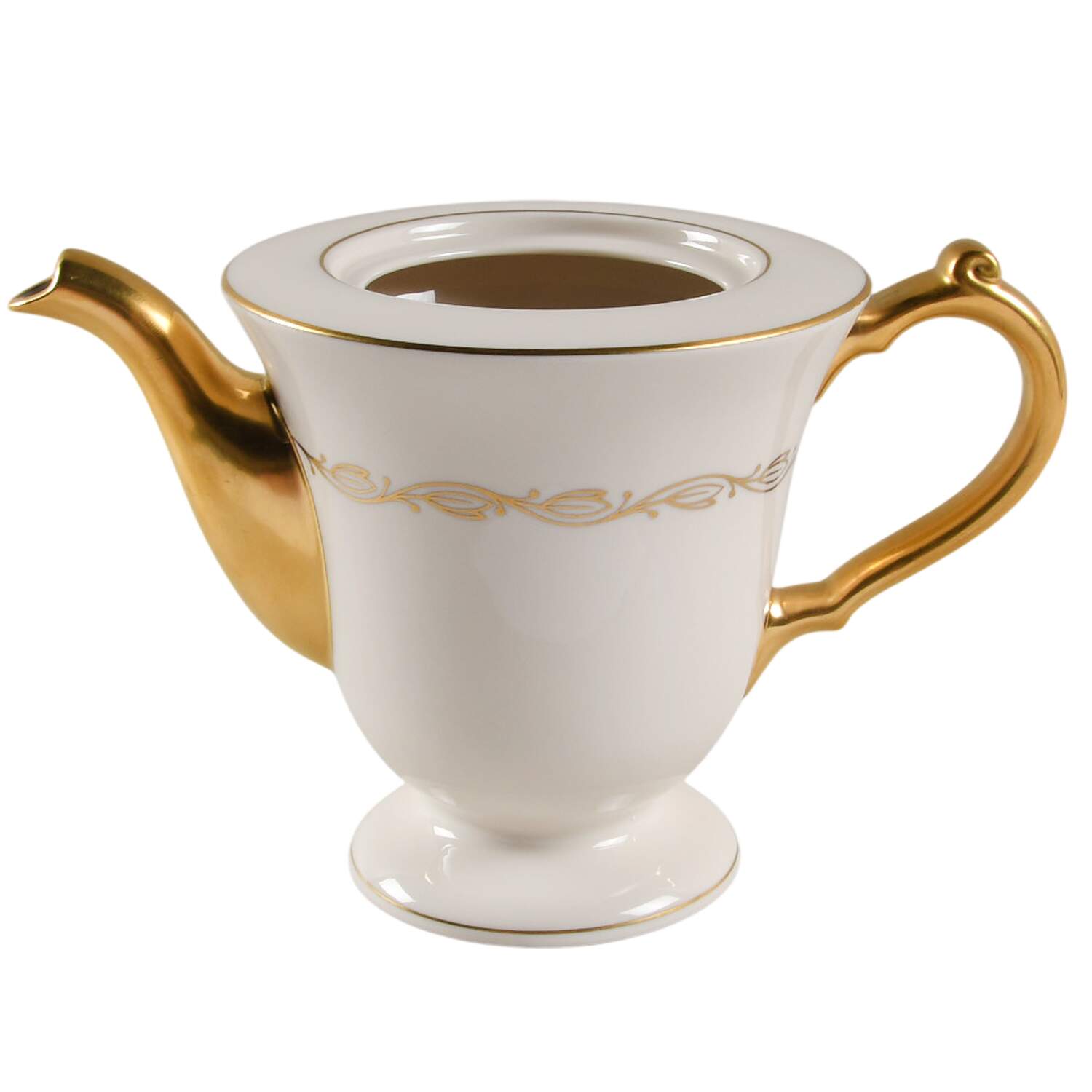 Symphony Ivory Tea/Coffee Pot No Lid by Pickard-1