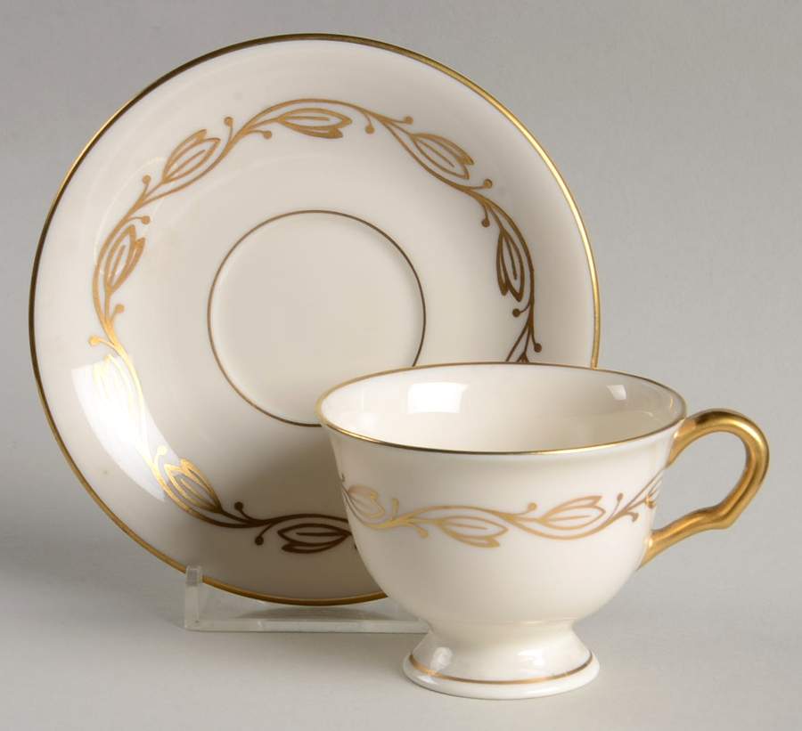 Symphony Ivory Footed Demitasse Cup & Saucer Set by Pickard-1