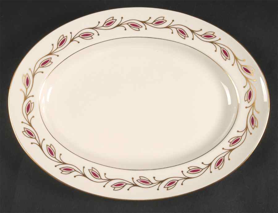 Symphony Red 12" Oval Serving Platter by Pickard-1