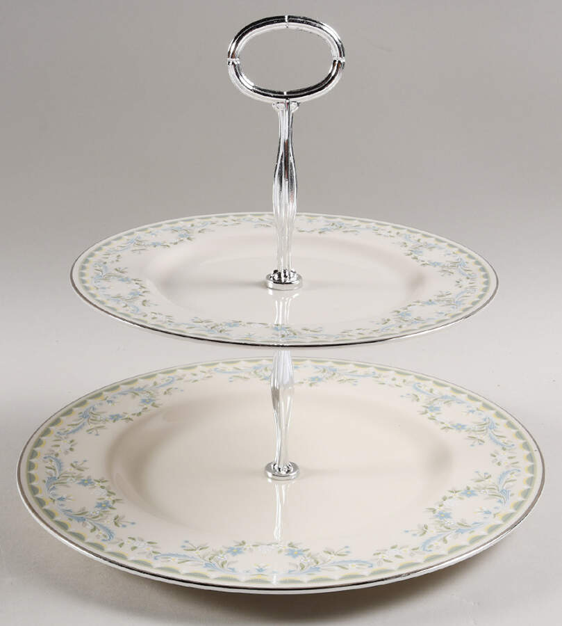 Tara 6 5/8"-10"  2 Tiered Serving Tray (Dp, Sp) HC by Pickard-1
