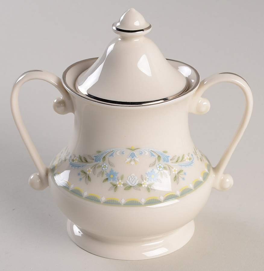 Tara Sugar Bowl & Lid by Pickard-1