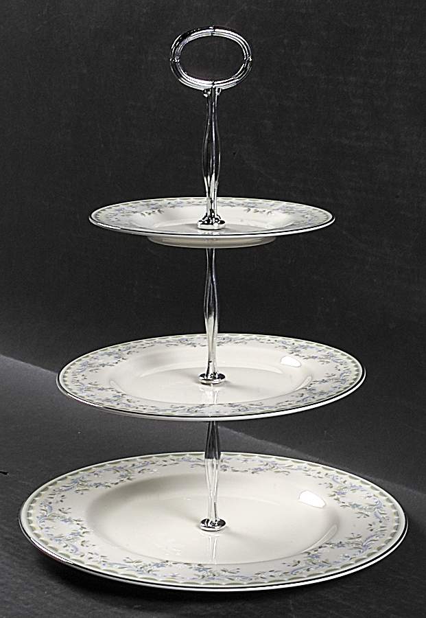 Tara 13 7/8"-14 1/4" 3-Tiered Serving Tray(DP,SP,BB) HC by Pickard-1