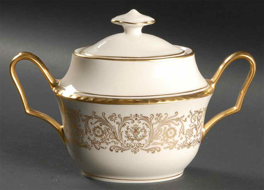 Tiara Gold Sugar Bowl & Lid by Pickard-1