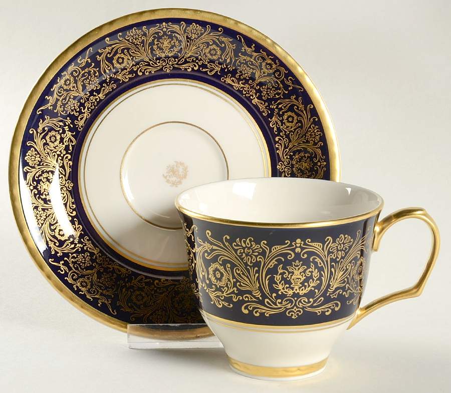 Tiara Royale Flat Cup & Saucer Set by Pickard-1