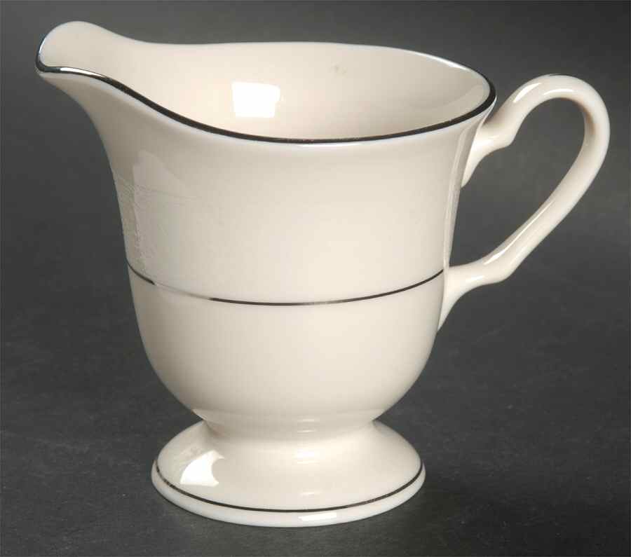 Venetia (Cream, Thin Platinum Trim) Creamer by Pickard-1