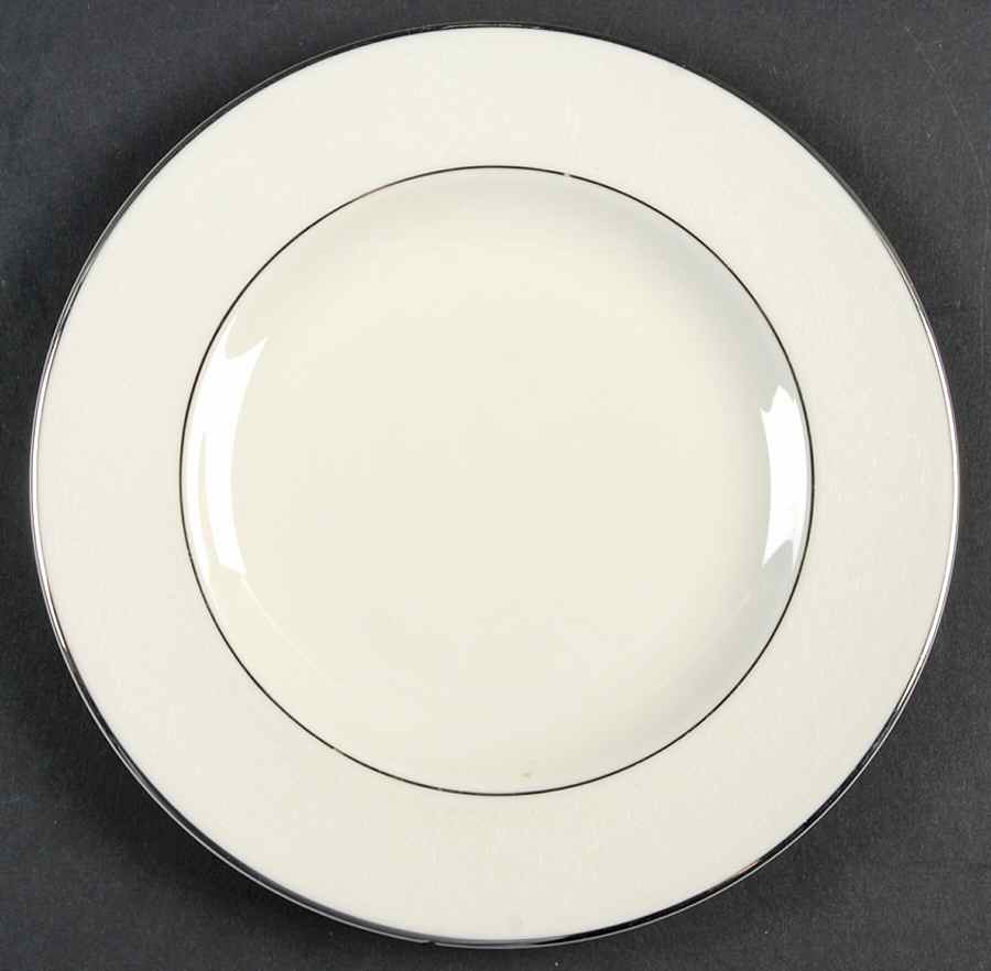Venetia (Cream, Thin Platinum Trim) Bread & Butter Plate by Pickard-1
