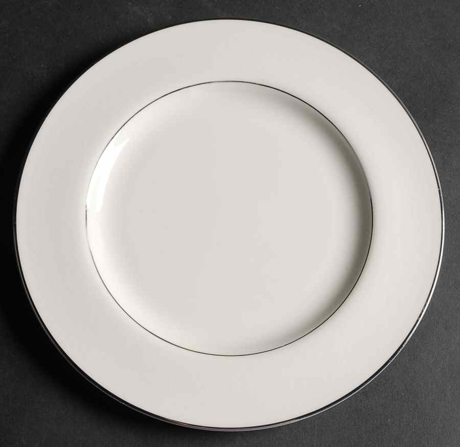 Venetia (Cream, Thin Platinum Trim) Salad Plate by Pickard-1
