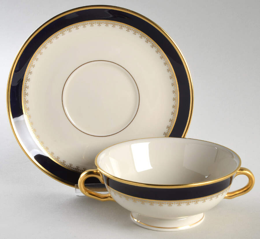 Washington Footed Cream Soup Bowl & Saucer Set by Pickard-1