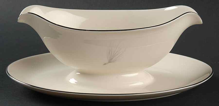 Whisper Gravy Boat with Attached Underplate by Pickard-1