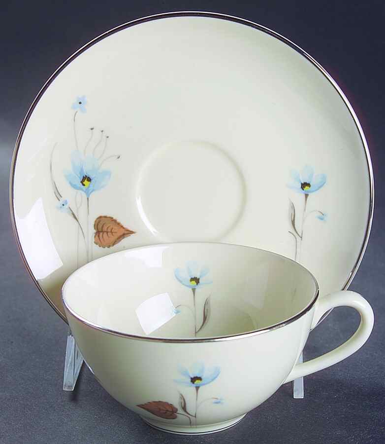 Woodland Flower Flat Cup & Saucer Set by Pickard-1