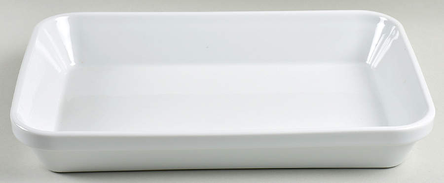 Culinaire White 14" Rectangular Roaster by Pillivuyt-1