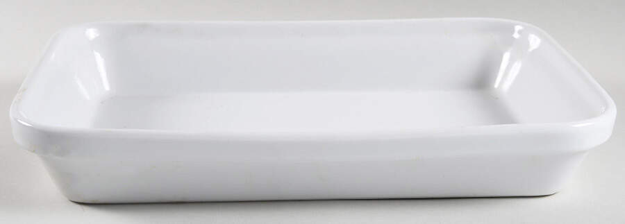 Culinaire White 14" Rectangular Roaster by Pillivuyt-1