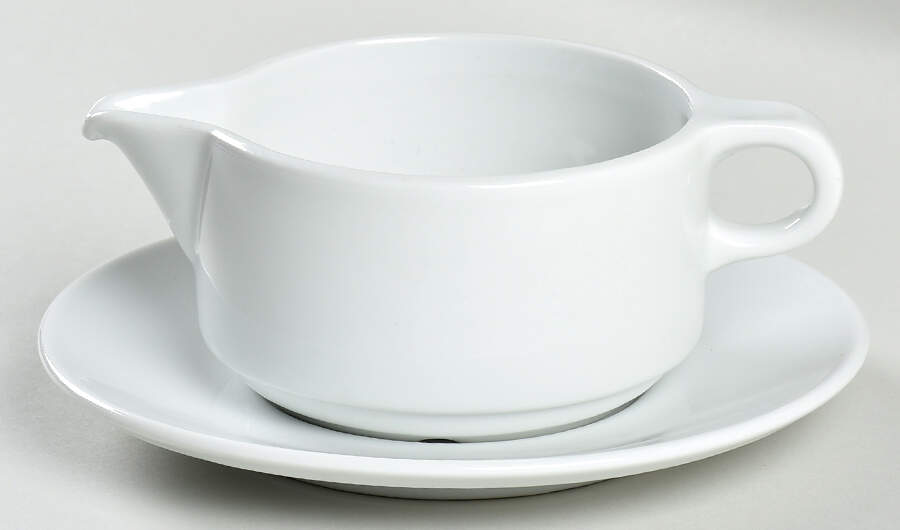 Culinaire White Gravy Boat & Underplate by Pillivuyt-1