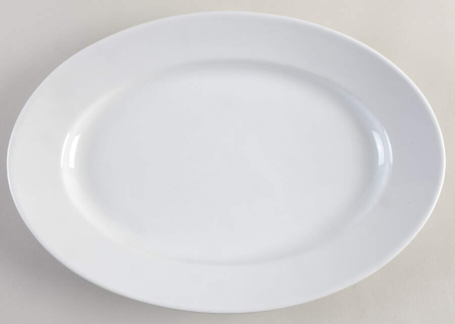 Culinaire White 14" Oval Serving Platter by Pillivuyt-1