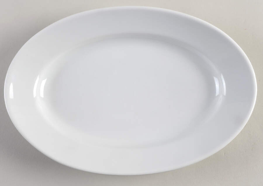 Culinaire White 10" Oval Serving Platter by Pillivuyt-1