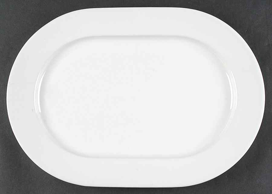 Culinaire White 14" Oval Serving Platter by Pillivuyt-1