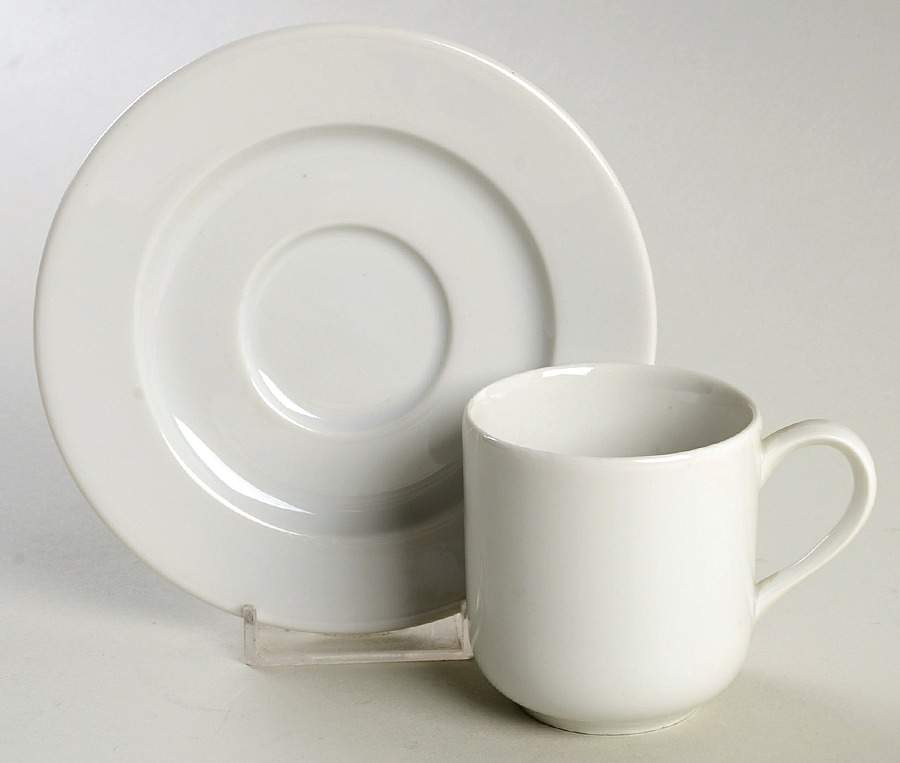 Culinaire White Flat Demitasse Cup & Saucer Set by Pillivuyt-1