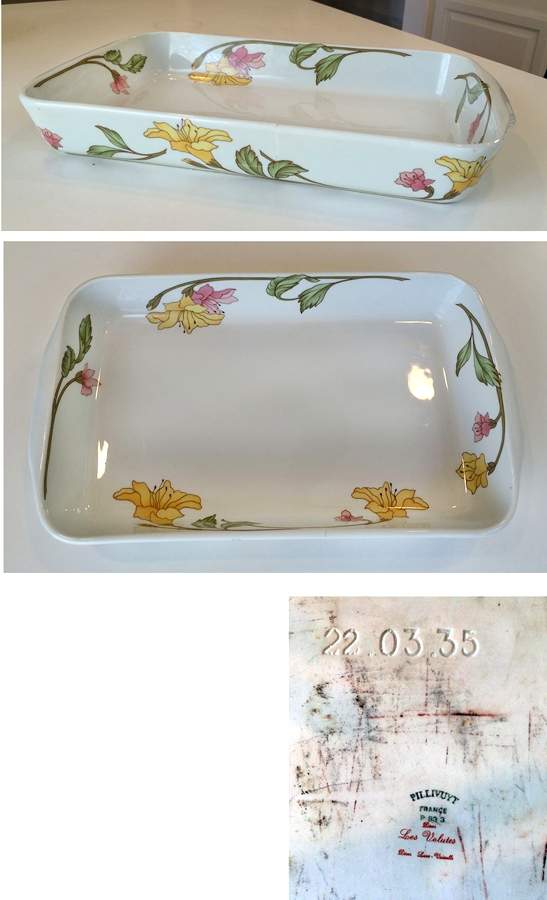 Les Volutes 12" Rectangular Baker by Pillivuyt-1