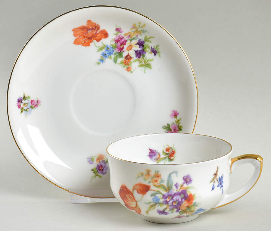 Dresden Flat Cup & Saucer Set by Pirkenhammer-1