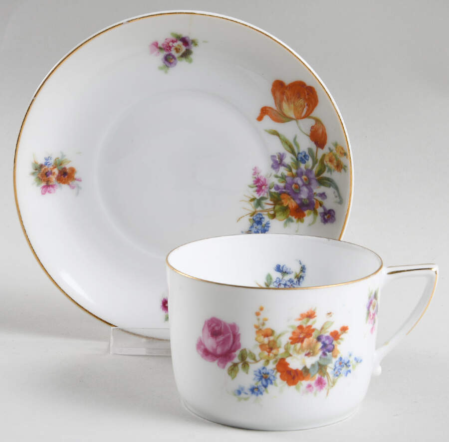 Dresden Flat Cup & Saucer Set by Pirkenhammer-1