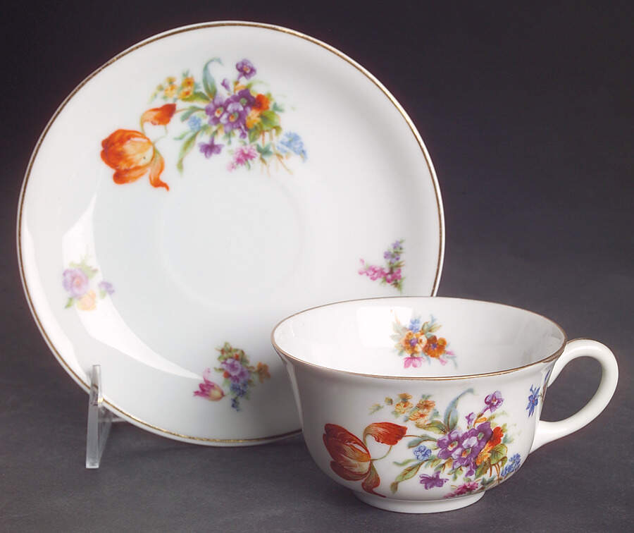 Dresden Flat Cup & Saucer Set by Pirkenhammer-1