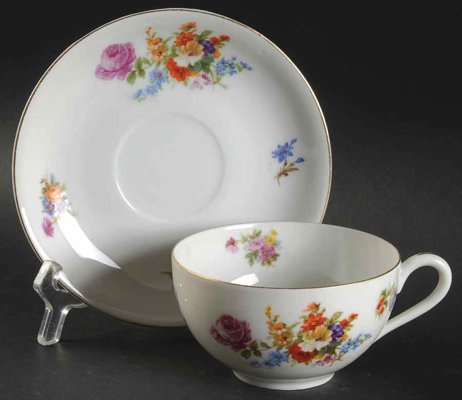 Dresden Flat Cup & Saucer Set by Pirkenhammer-1