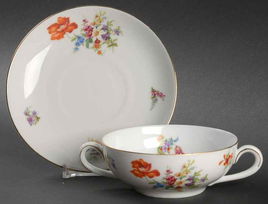 Dresden Flat Cream Soup & Saucer Set by Pirkenhammer-1
