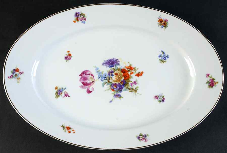 Dresden 14" Oval Serving Platter by Pirkenhammer-1