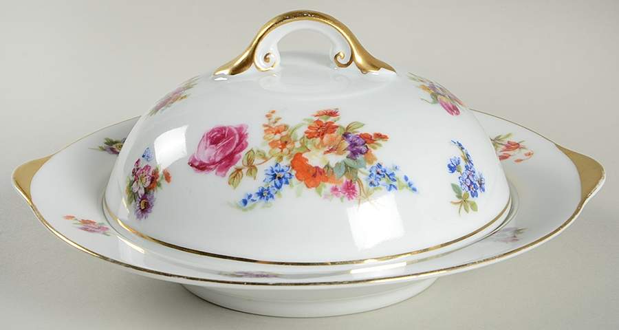 Dresden Round Covered Butter by Pirkenhammer-1