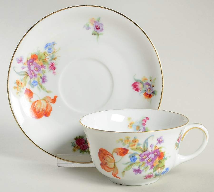 Dresden Flat Cup & Saucer Set by Pirkenhammer-1