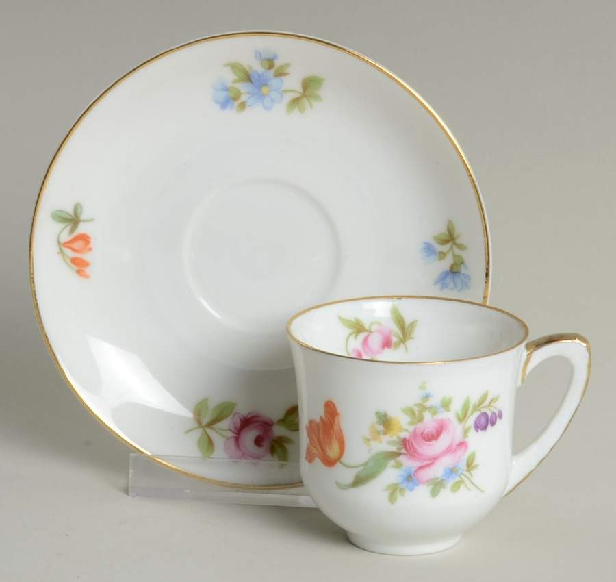 11281 Flat Demitasse Cup & Saucer Set by Pirkenhammer-1