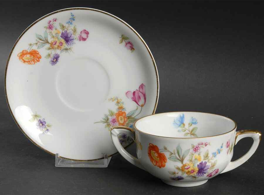 11281 Flat Bouillon Cup & Saucer by Pirkenhammer-1