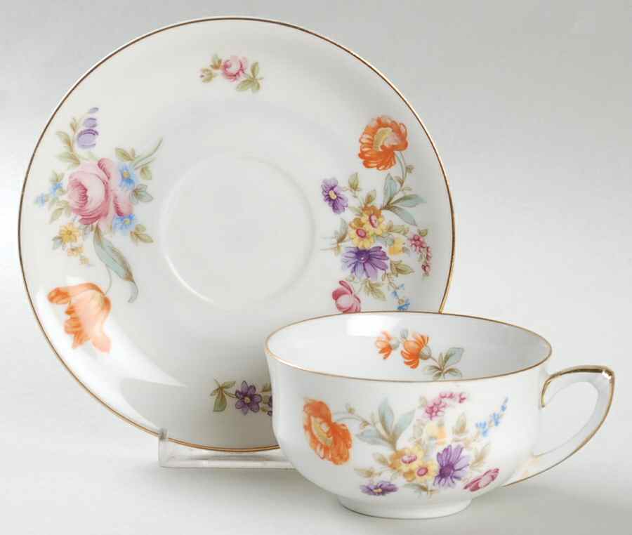 11281 Flat Cup & Saucer Set by Pirkenhammer-1
