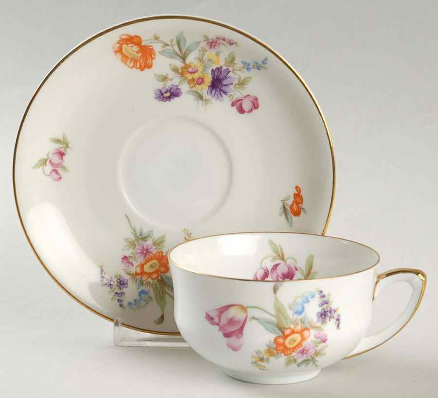 11281 Flat Cup & Saucer Set by Pirkenhammer-1