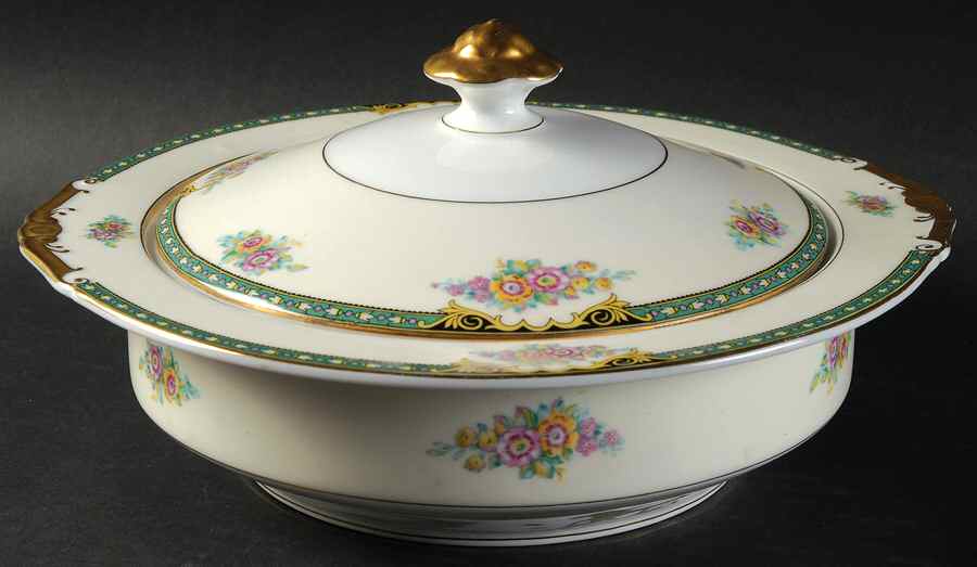 PIR12 (CREAM RIM) Round Covered Vegetable by Pirkenhammer-1