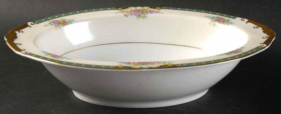 PIR12 (CREAM RIM) 10" Oval Vegetable Bowl by Pirkenhammer-1