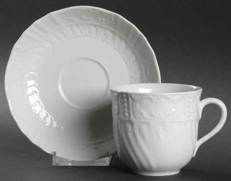 Rose (NO TRIM) Flat Cup & Saucer Set by Pirkenhammer-1