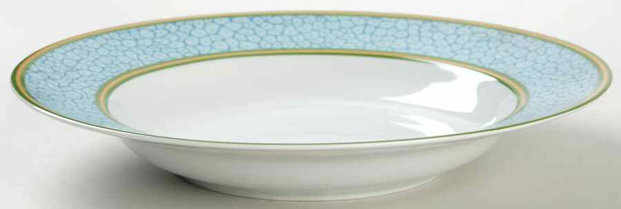 Babylon Blue Rim Soup Bowl by Porcelaine de Limoges-1