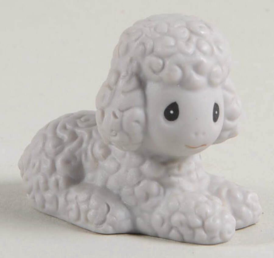 Come Let Us Adore Him-Nativity Flower-Sheep-Black-Lying - No Box-Flower Trademark by Precious Moments-1