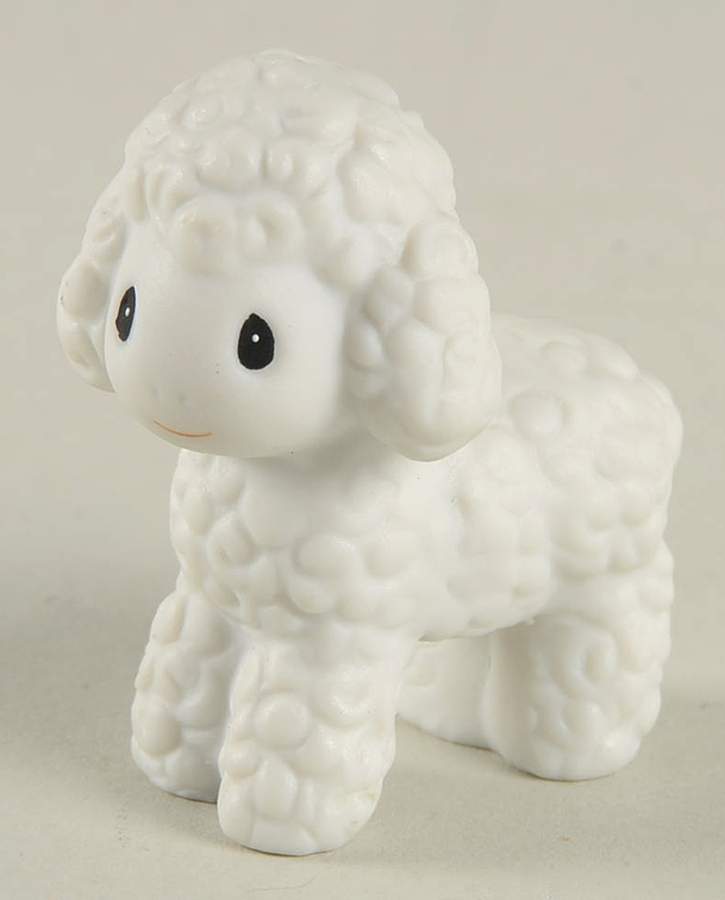Come Let Us Adore Him-Nativity Flower-White Sheep Head Right - No Box-Flower Trademark by Precious Moments-1