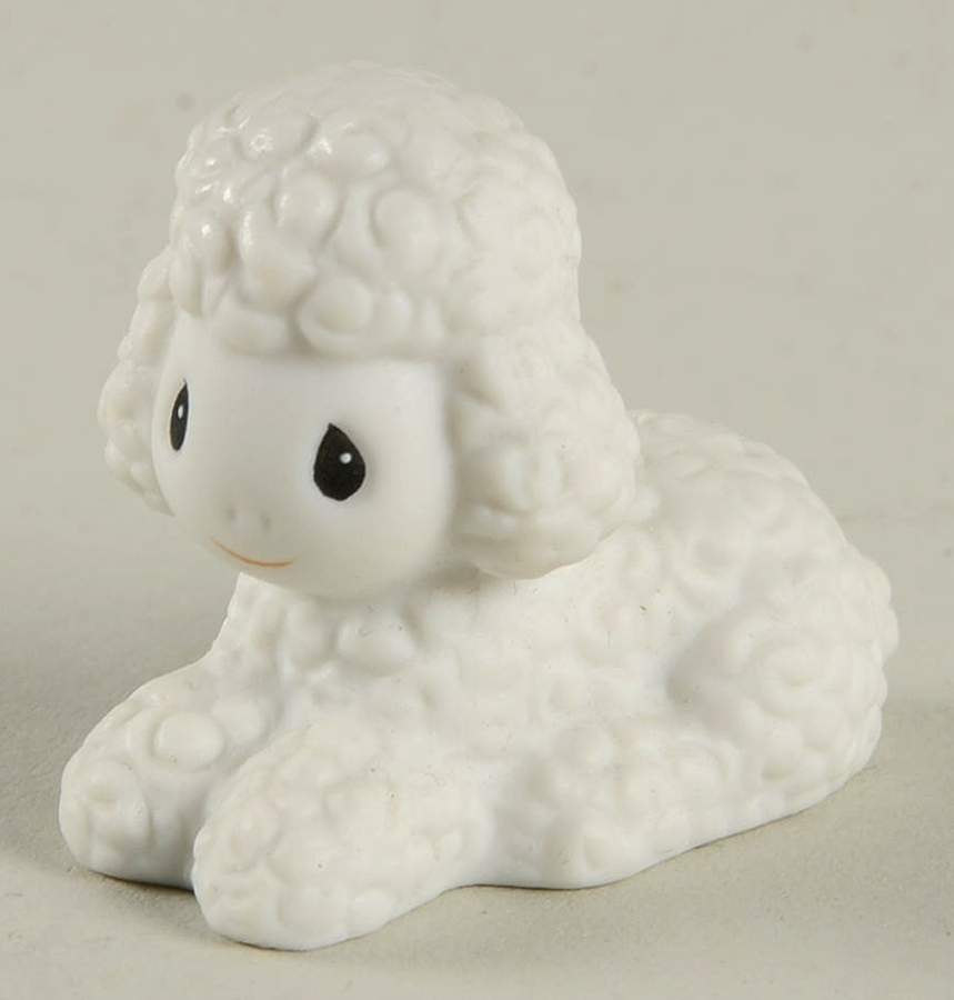 Come Let Us Adore Him-Nativity Flower-Sheep-White-Lying - No Box-Flower Trademark by Precious Moments-1