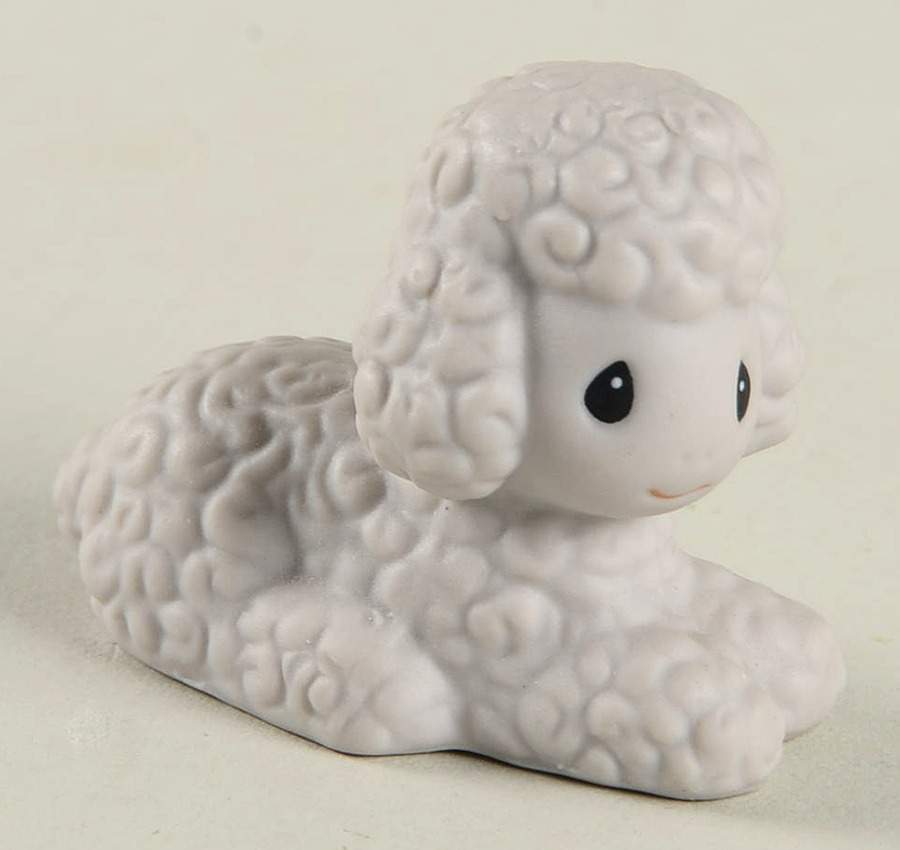 Come Let Us Adore Him-Nativity Ship-Sheep-Black-Lying Only - Nb7 Sailboat, No Box by Precious Moments-1