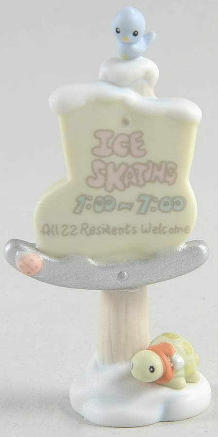 Sugar Town Figurines & Houses Heart - Ice Skating Sign - Heart Trademark With Box by Precious Moments-1