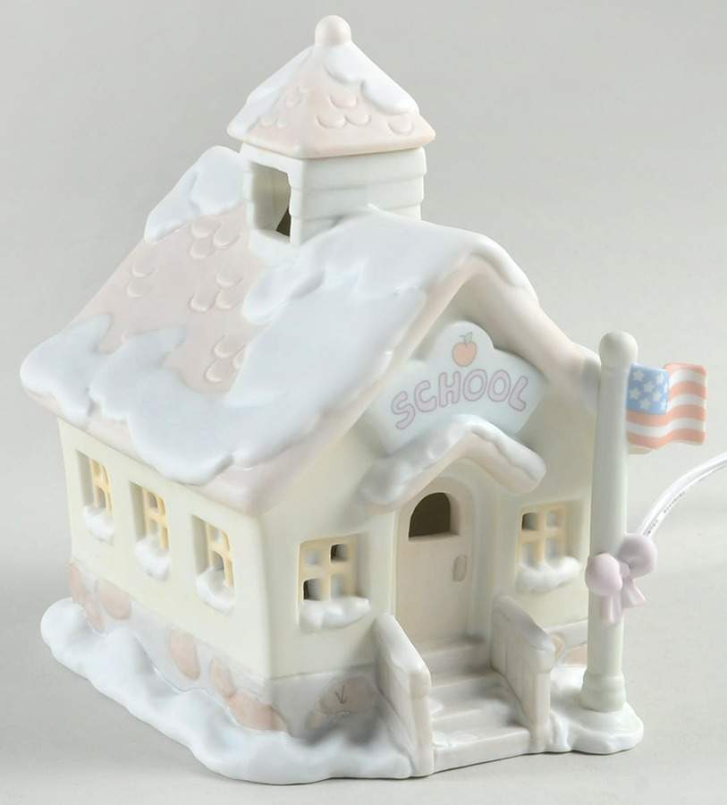 Sugar Town Figurines & Houses School House-Lighted - Sword Trademark With Box by Precious Moments-1